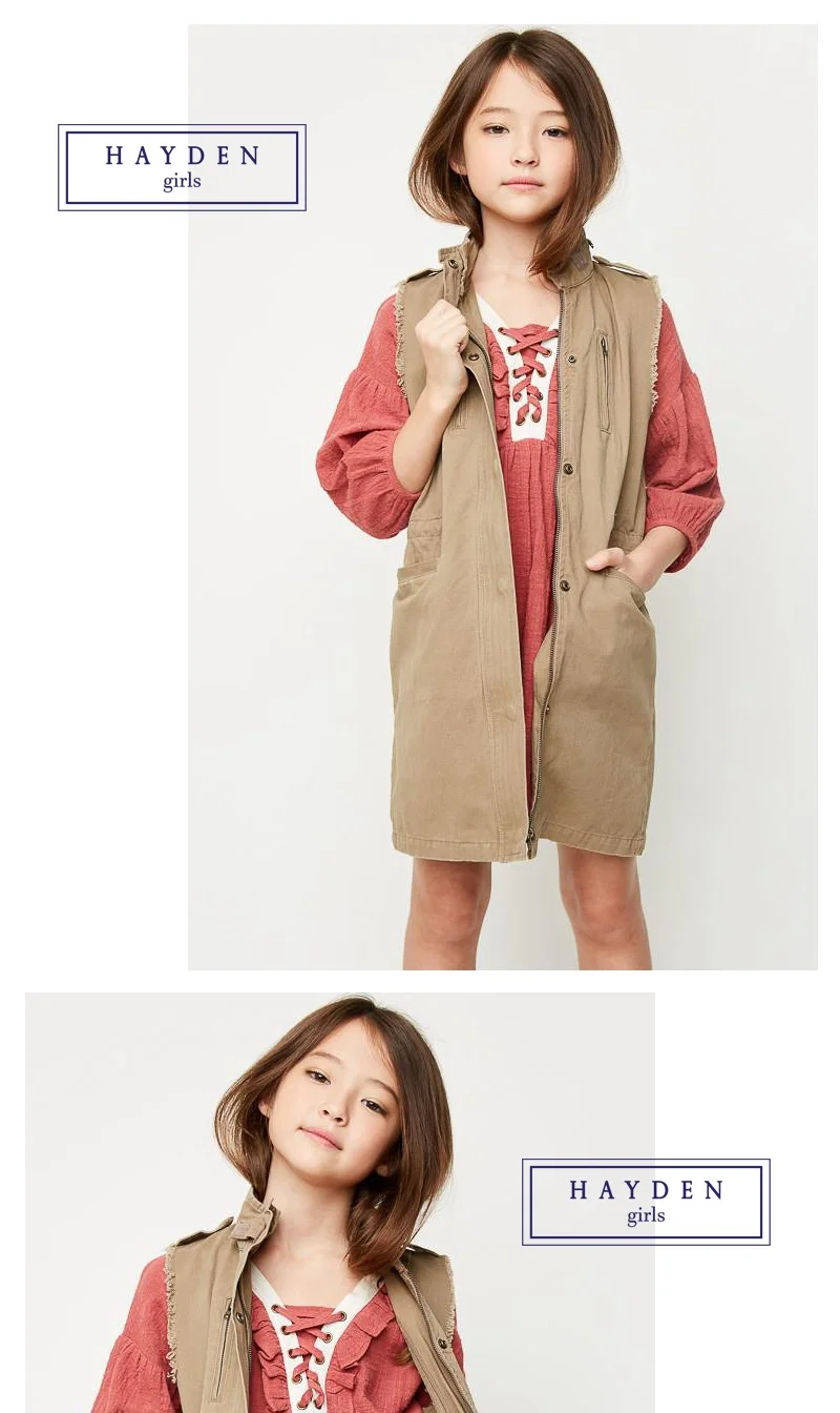 Girls Military Cargo Vest G3339-5