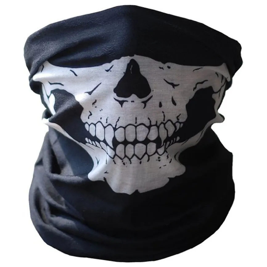 

Skull Face Mask Outdoor Riding Mask Bicycle Ski Skull Half Face Mask Ghost Scarf Multi Use Neck Warmer COD Oct#2