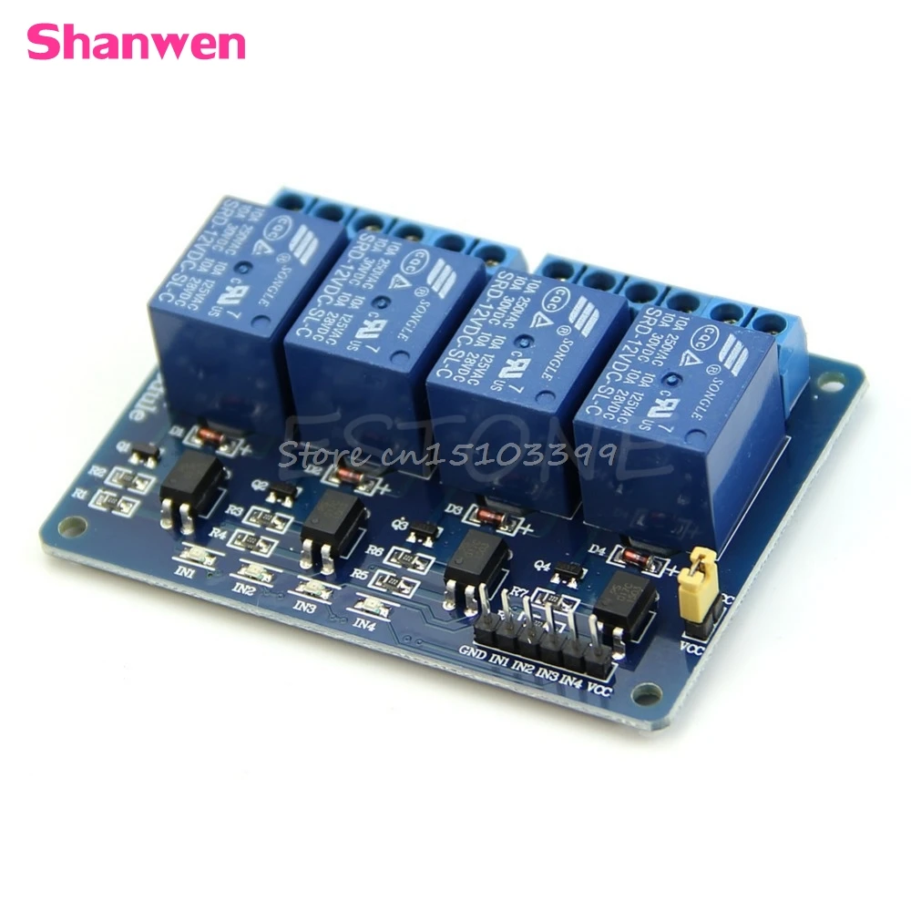 12V 4 Channel Relay Module with Optocoupler PIC/AVR/51/ARM For Single Chip G08 Whosale&DropShip
12V 4 Channel Relay Module with Optocoupler PIC/AVR/51/ARM For Single Chip G08 Whosale&DropShip