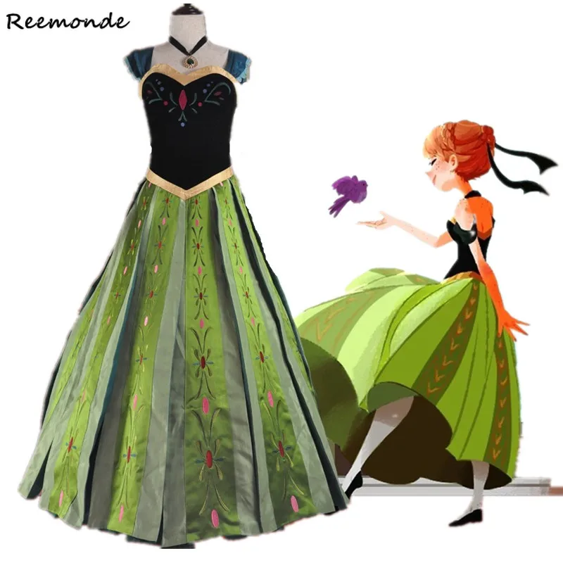Adult Anna Princess Dress Cosplay Costumes Green Skirt Synthetic Wigs Hair For Women Girls Kids Dance Party Clothes Halloween 
Adult Anna Princess Dress Cosplay Costumes Green Skirt Synthetic Wigs Hair For Women Girls Kids Dance Party Clothes Halloween