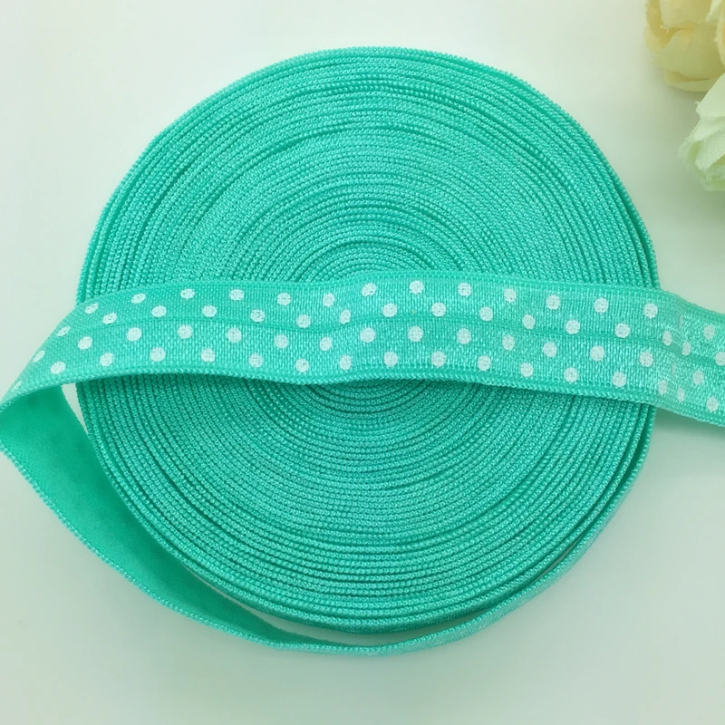 5yards/lot 5/8" 15mm Cyan Polka Dot Multirole Fold Over Elastic Spandex Satin Band Ties Hair Accessories
5yards/lot 5/8" 15mm Cyan Polka Dot Multirole Fold Over Elastic Spandex Satin Band Ties Hair Accessories