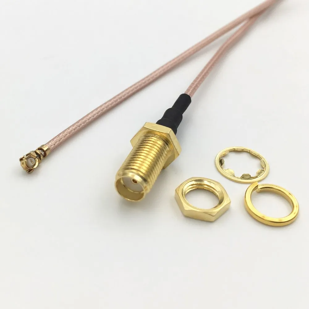 RP SMA Female Male Pin to IPX U.FL IPEX 1.13 Cable Pigtail 6/" 15cm Nut Bulkhead#