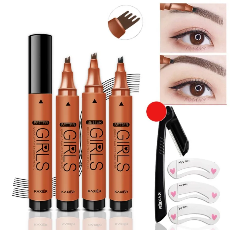 Waterproof Eyebrow Enhancer Liquid eyebrow pencil+3 Eyebrow Shape Stencils Eyebrow Tint Kit Makeup Tool
Waterproof Eyebrow Enhancer Liquid eyebrow pencil+3 Eyebrow Shape Stencils Eyebrow Tint Kit Makeup Tool