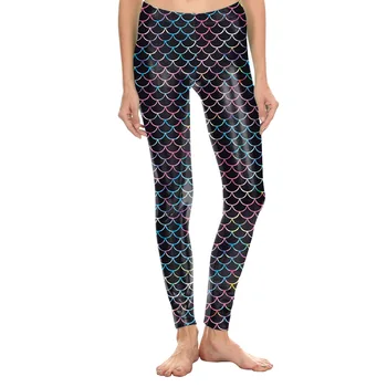 2019 new rainbow fish scale black Women leggings digital printing mermaid trousers female
2019 new rainbow fish scale black Women leggings digital printing mermaid trousers female