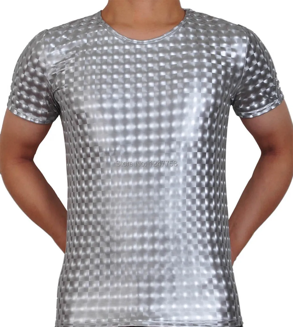 Shiny Men's 3D Pattern T-Shirt Leather Like Muscle Shirt Tee Tops Faux Short Sleeves Vest Tee Top Shirt Wear
Shiny Men's 3D Pattern T-Shirt Leather Like Muscle Shirt Tee Tops Faux Short Sleeves Vest Tee Top Shirt Wear