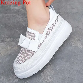 Krazing Pot butterfly-knot decoration slip on high bottom flat platform comfortable British school loafers vulcanized shoes L61
Krazing Pot butterfly-knot decoration slip on high bottom flat platform comfortable British school loafers vulcanized shoes L61
