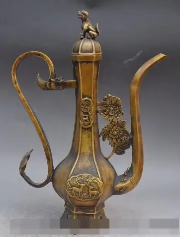S01242 17"china palace bronze Deer Dragon Beast Lion handle statue Wine Tea Pot Flagon (B0413)
S01242 17"china palace bronze Deer Dragon Beast Lion handle statue Wine Tea Pot Flagon (B0413)