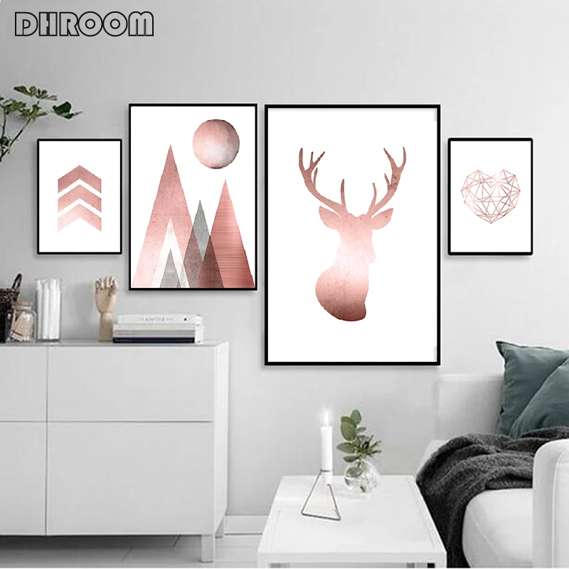 Rose Gold Prints Geometric Wall Art Abstract Mountains Canvas Painting Deer Poster Print Nordic Decoration Pictures Home Decor
Rose Gold Prints Geometric Wall Art Abstract Mountains Canvas Painting Deer Poster Print Nordic Decoration Pictures Home Decor