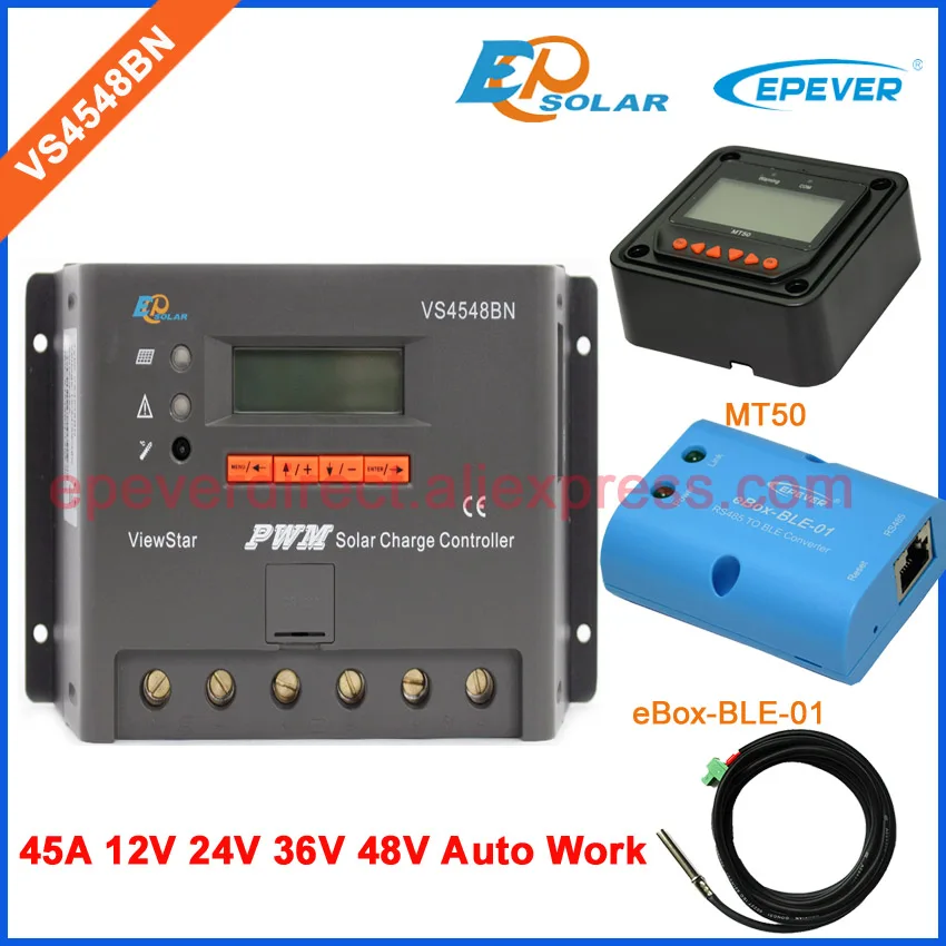 48v 45A EPsolar EPEVER 36v battery solar charger controller VS4548BN temerpature sensor bluetooth MT50 meter
48v 45A EPsolar EPEVER 36v battery solar charger controller VS4548BN temerpature sensor bluetooth MT50 meter
