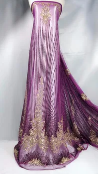New French Sequins Purple Gold 3 d flowers embroidered net lace,African tulle mesh lace fabric high quality for wedding dress
New French Sequins Purple Gold 3 d flowers embroidered net lace,African tulle mesh lace fabric high quality for wedding dress