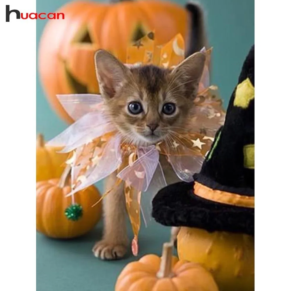 HUACAN Halloween 5d Diamond Painting Cat Full Drill Square Diamond Embroidery Animals Picture Of Rhinestone Decoration Home
HUACAN Halloween 5d Diamond Painting Cat Full Drill Square Diamond Embroidery Animals Picture Of Rhinestone Decoration Home