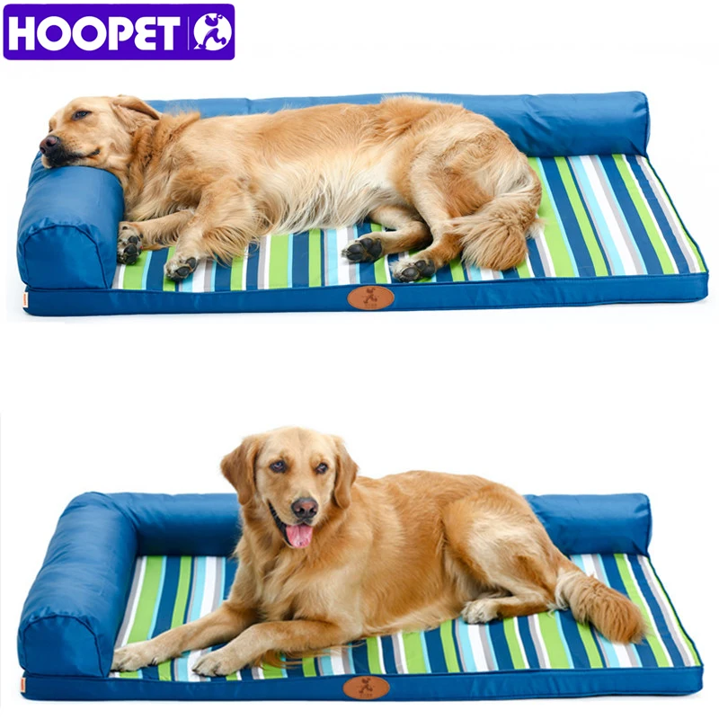 Image HOOPET 2 whole surface by fresh striped washable pet beds Oxford cloth Non slip bottom Protection dog s spine soft Good care