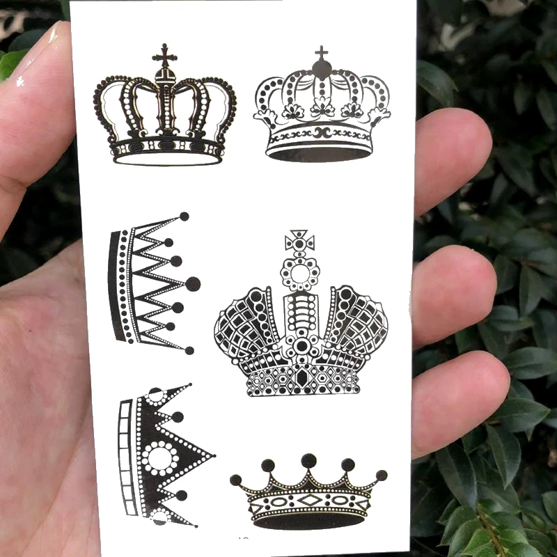 Waterproof Temporary tatoo sticker black Lace Crown for king queen tattoo Water Transfer fake tatoo flash tatto 10.5*6cm
Waterproof Temporary tatoo sticker black Lace Crown for king queen tattoo Water Transfer fake tatoo flash tatto 10.5*6cm