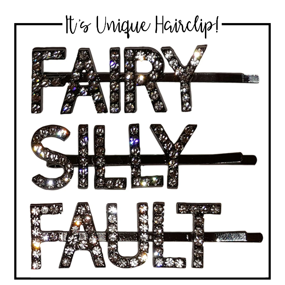 Unique Hair Accessories One Word Bobby Pins Women Girls Side Bangs Hair Clips Metallic Glitter Rhinestone Letters Hairpin
Unique Hair Accessories One Word Bobby Pins Women Girls Side Bangs Hair Clips Metallic Glitter Rhinestone Letters Hairpin