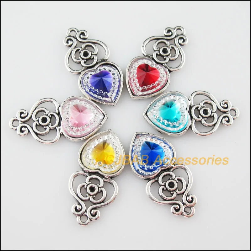 Fashion 12Pcs Tibetan Silver Tone Heart Flower Mixed Resin Charms Pendants 14x28.5mm
Fashion 12Pcs Tibetan Silver Tone Heart Flower Mixed Resin Charms Pendants 14x28.5mm