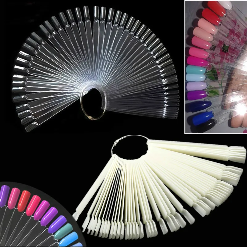 50PCS Transparent/Natural Fan Board Display Nail Art Tips False Round Hoop Stick Practice for Polish Gel Nail Art Showing Tools
50PCS Transparent/Natural Fan Board Display Nail Art Tips False Round Hoop Stick Practice for Polish Gel Nail Art Showing Tools