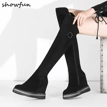 Plus size 34-42 women's genuine suede leather wedge platform winter over the knee boots high heel long boots leisure black shoes
Plus size 34-42 women's genuine suede leather wedge platform winter over the knee boots high heel long boots leisure black shoes