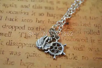 20pcs Captain Swan Necklace with a Ship's Wheel and a Swan Charm, Once Upon a Time Inspired necklace
20pcs Captain Swan Necklace with a Ship's Wheel and a Swan Charm, Once Upon a Time Inspired necklace