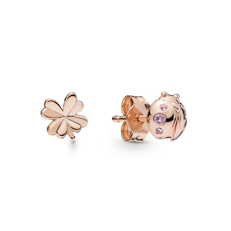Four Leaf Clover & Ladybird Spring Stud Earrings for Women Fine Silver 925 Jewelry Rose Golden Girls Earrings Accessories 2019
Four Leaf Clover & Ladybird Spring Stud Earrings for Women Fine Silver 925 Jewelry Rose Golden Girls Earrings Accessories 2019