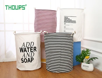 Thours Striped letters Folding Canvas Laundry Basket Large Dirty Clothes Storage Hamper Home Sundries Kid Toys Storage Bin
Thours Striped letters Folding Canvas Laundry Basket Large Dirty Clothes Storage Hamper Home Sundries Kid Toys Storage Bin