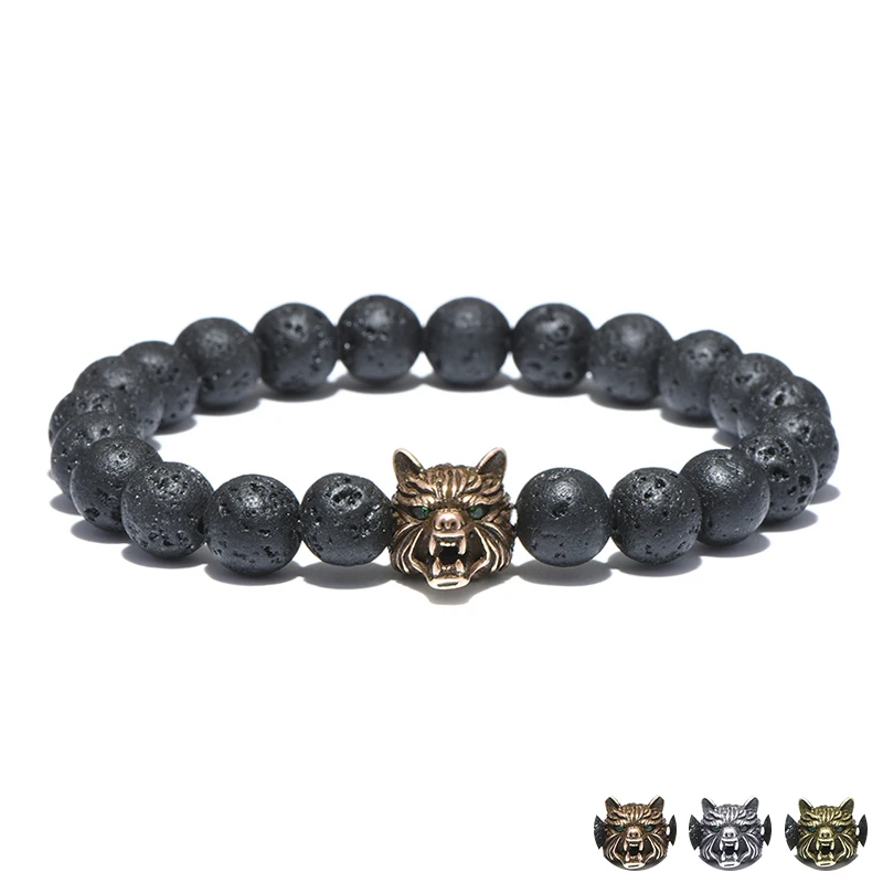 Animal Wolf Head Lave Stone Beads Bracelets For Men Elastic Sharp Teeth Wolves Mens Bracelet Jewelry Pulseira Masculina
Animal Wolf Head Lave Stone Beads Bracelets For Men Elastic Sharp Teeth Wolves Mens Bracelet Jewelry Pulseira Masculina