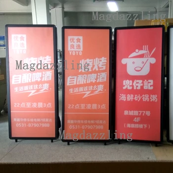 Rechargeable Battery Operated High Brightness single sided LED Walking Billboard Outdoor Advertising Light Box 63x120CM.
Rechargeable Battery Operated High Brightness single sided LED Walking Billboard Outdoor Advertising Light Box 63x120CM.