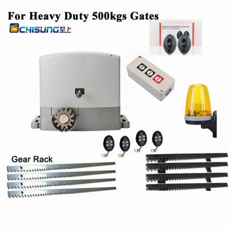Electric sliding gate motor opener 4 remote controller 4m racks (sensor lamp keypad optional )
Electric sliding gate motor opener 4 remote controller 4m racks (sensor lamp keypad optional )