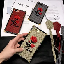 luxury brand 3D Embroidery rose flower case for iphone 7 Square girl phone case for iphone x 6 6s 7 8 plus cover with lanyard
luxury brand 3D Embroidery rose flower case for iphone 7 Square girl phone case for iphone x 6 6s 7 8 plus cover with lanyard