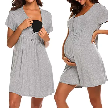 Women's Maternity Gown Nursing Nightshirts Breastfeeding Clothes Short Sleeve Dress Maternity Dresses Evening Vestido Lactancia
Women's Maternity Gown Nursing Nightshirts Breastfeeding Clothes Short Sleeve Dress Maternity Dresses Evening Vestido Lactancia