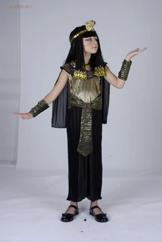 Halloween Exotic Cute Children Girls Black Gold Knitting Egyptian Style Cool Cosplay Costume For Performance Or Masquerade Party
Halloween Exotic Cute Children Girls Black Gold Knitting Egyptian Style Cool Cosplay Costume For Performance Or Masquerade Party