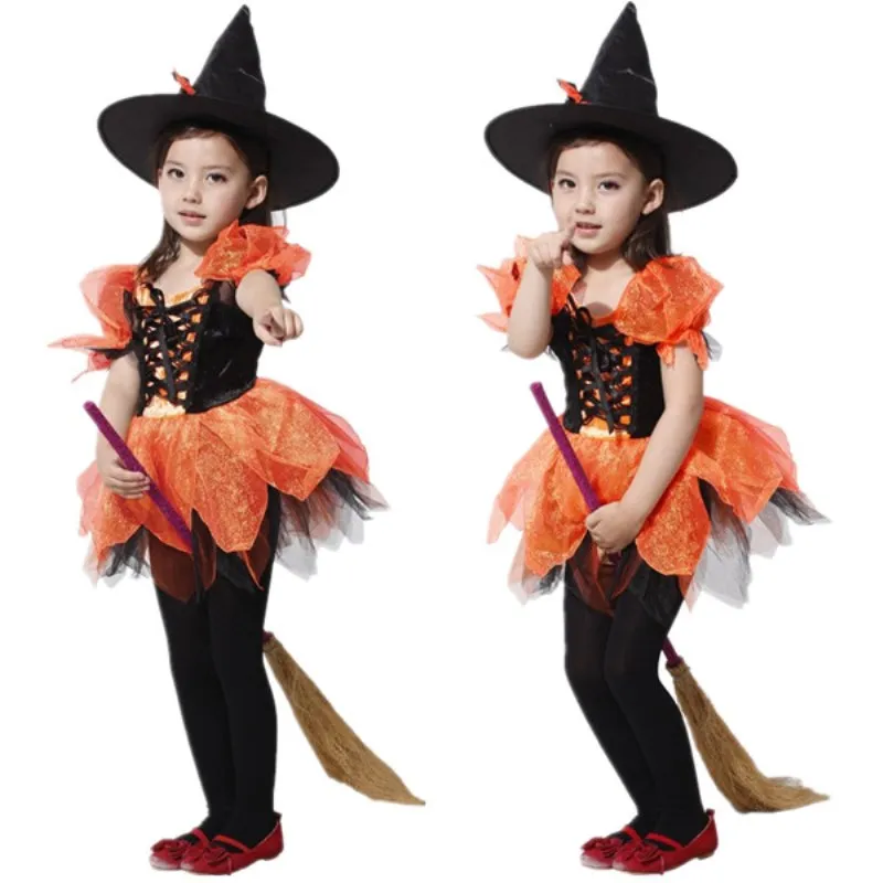 Free Shipping Kids Witch Girl Costume with Hat Carnival Halloween Masquerade Fancy Dress Costumes Cosplay Clothes for Children
Free Shipping Kids Witch Girl Costume with Hat Carnival Halloween Masquerade Fancy Dress Costumes Cosplay Clothes for Children