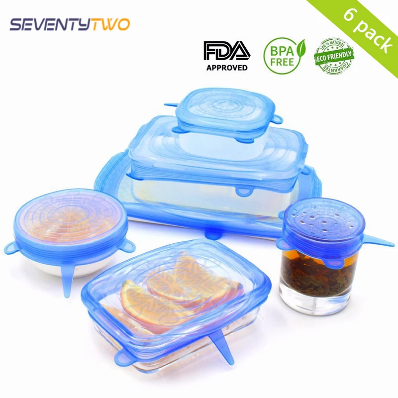 6 Pieces Silicone Stretch Lids Cookware Lids universal lid Silicone food wrap bowl pot cove Kitchen Gadgets
6 Pieces Silicone Stretch Lids Cookware Lids universal lid Silicone food wrap bowl pot cove Kitchen Gadgets
