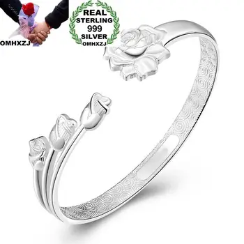 OMHXZJ Wholesale European Fashion Woman Girl Party Wedding Gift Rose Flower Open S999 Sterling Silver Cuff Bangle BA53
OMHXZJ Wholesale European Fashion Woman Girl Party Wedding Gift Rose Flower Open S999 Sterling Silver Cuff Bangle BA53