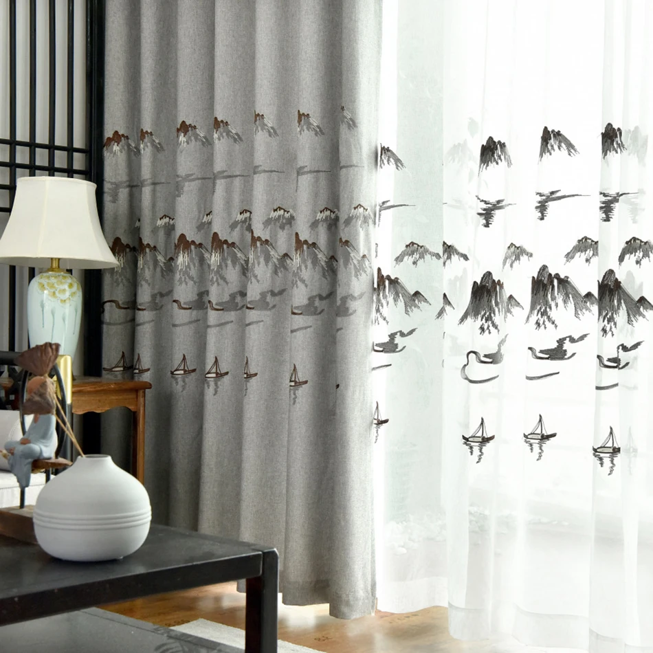 Pastoral Landscape Embroidery Linen Curtains for Living Room Tulle Window Chinese Style Curtain for Kitchen Fabric Bedroom
Pastoral Landscape Embroidery Linen Curtains for Living Room Tulle Window Chinese Style Curtain for Kitchen Fabric Bedroom
