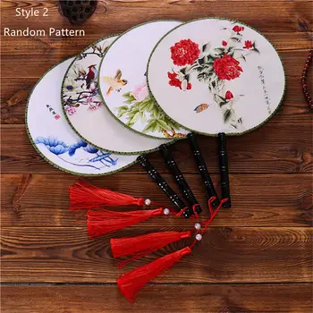 28 Styles Female Classical Dancing Round Chinese Style Handheld Both Side Flower Printed Silk Circular Fan with Tassel Pendant
28 Styles Female Classical Dancing Round Chinese Style Handheld Both Side Flower Printed Silk Circular Fan with Tassel Pendant