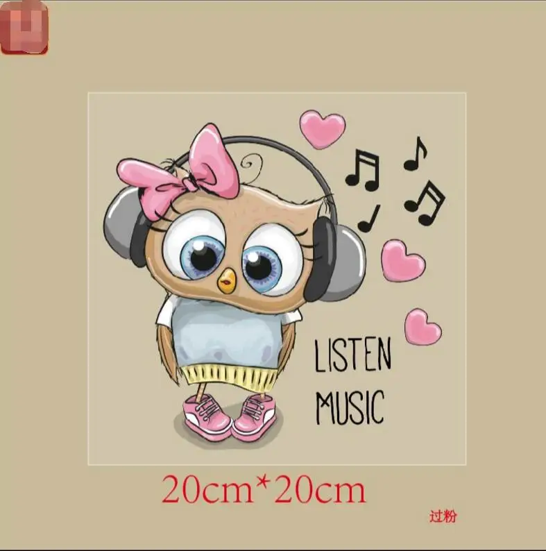 Owl listen to music Iron On Patch Fashion Dress Sweatshirt Heat Press Appliqued A-level Washable Stickers Heat Transfer
Owl listen to music Iron On Patch Fashion Dress Sweatshirt Heat Press Appliqued A-level Washable Stickers Heat Transfer