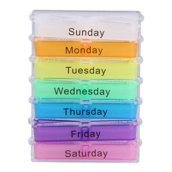 7 Days Pill Case Medicine Storage Colorful Tablet Box Container Medicine Weekly Storage Pill Box Organizer Pill Cases Splitters
7 Days Pill Case Medicine Storage Colorful Tablet Box Container Medicine Weekly Storage Pill Box Organizer Pill Cases Splitters