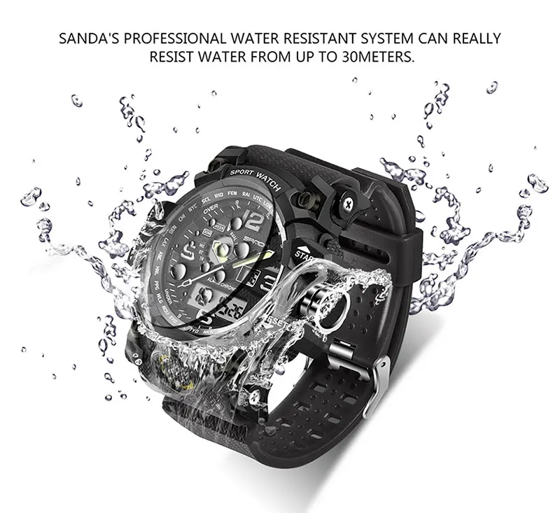 Relogio Masculino SANDA Luxury Brand G Chronograph Men's Military Sports Watch 22 Relogio Masculino SANDA Luxury Brand G Chronograph Men's Military Sports Watch 9