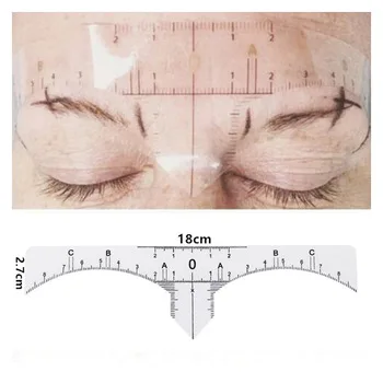 10PC disposable Semi Permanent Eyebrow Ruler Makeup Eye Brow Measure Tool Eyebrow Guide Ruler Microblading