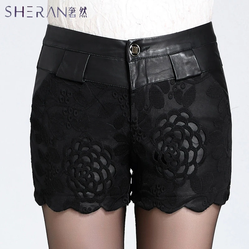 2018 Spring Black Lace Short High Waist Short Femme Ladies PU Casual Womens Leather Fashion Mini Sexy Shorts Women Booty Shorts
2018 Spring Black Lace Short High Waist Short Femme Ladies PU Casual Womens Leather Fashion Mini Sexy Shorts Women Booty Shorts