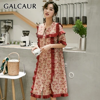 GALCAUR Vintage Print Dress For Women O Neck Flare Sleeve Ruffles Patchwork Loose Dresses Female 2020 Fashion Clothing New
GALCAUR Vintage Print Dress For Women O Neck Flare Sleeve Ruffles Patchwork Loose Dresses Female 2020 Fashion Clothing New