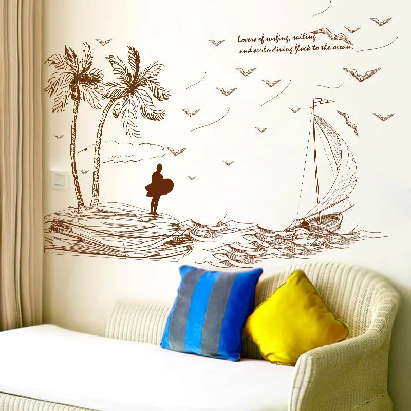 Palm Island Scenery Sea Wave Ship Wall Sticker Art Decal PVC Removable Living Room Home Decor WXV Sale
Palm Island Scenery Sea Wave Ship Wall Sticker Art Decal PVC Removable Living Room Home Decor WXV Sale