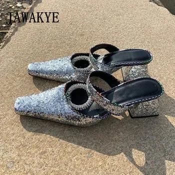 Stylish Square Toe Silver Bling Bling Mules Fashion Shoes Women Summer Outdoor Embellished Strap Formal Slippers
Stylish Square Toe Silver Bling Bling Mules Fashion Shoes Women Summer Outdoor Embellished Strap Formal Slippers