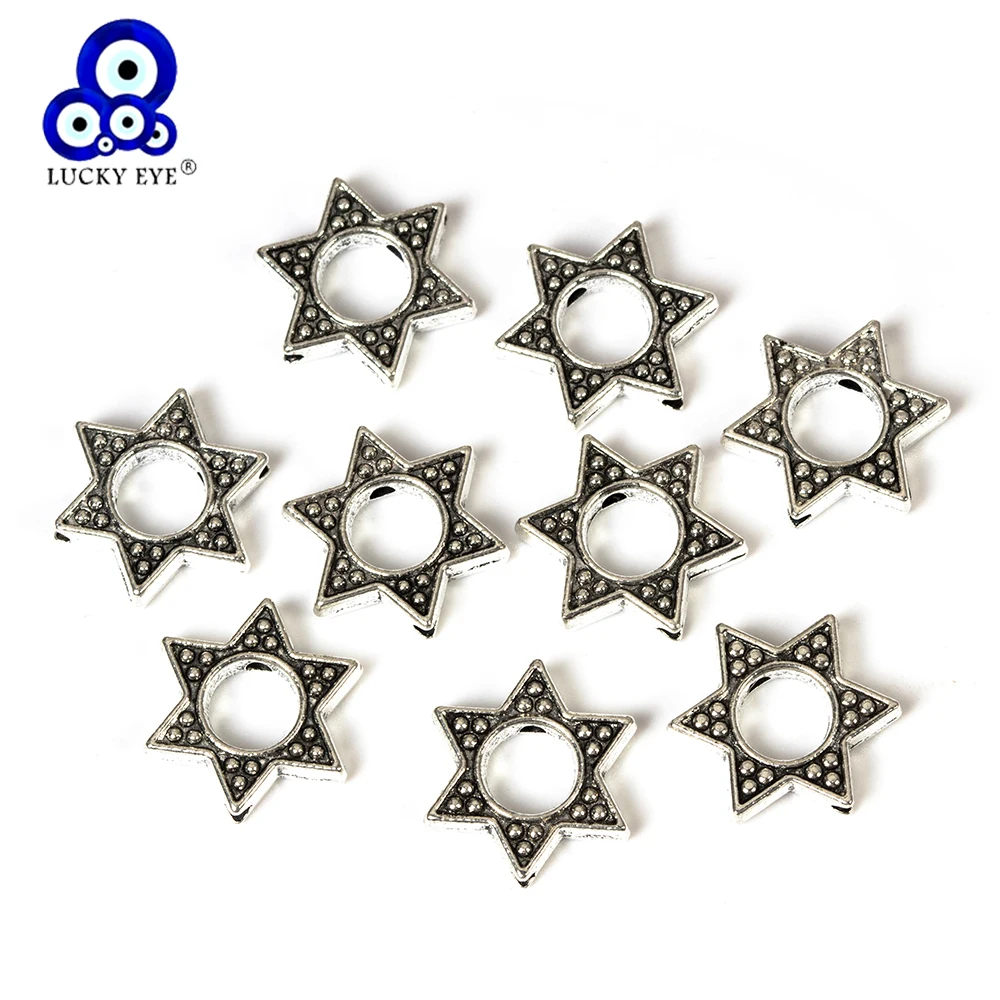 Lucky Eye Star Beads Charms Alloy Spacer Beads Diy Jewelry Crafts Findings Bracelet Necklace Making Accessories 13*13mm EY5166
Lucky Eye Star Beads Charms Alloy Spacer Beads Diy Jewelry Crafts Findings Bracelet Necklace Making Accessories 13*13mm EY5166
