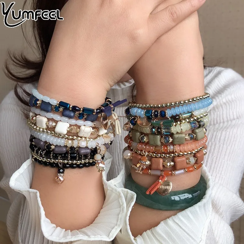 Yumfeel Brand 4pcs/set Bohemian Beads Bracelet Women Fashion Beach Jewelry Bangles & Bracelets Gifts
Yumfeel Brand 4pcs/set Bohemian Beads Bracelet Women Fashion Beach Jewelry Bangles & Bracelets Gifts