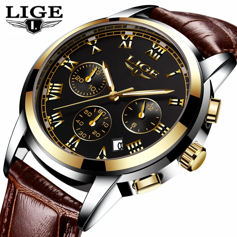 LIGE Watch Men Fashion Sport Quartz Clock Mens Watches Top Brand Luxury Gold Waterproof Leather Business Watch Relogio Masculino
LIGE Watch Men Fashion Sport Quartz Clock Mens Watches Top Brand Luxury Gold Waterproof Leather Business Watch Relogio Masculino
