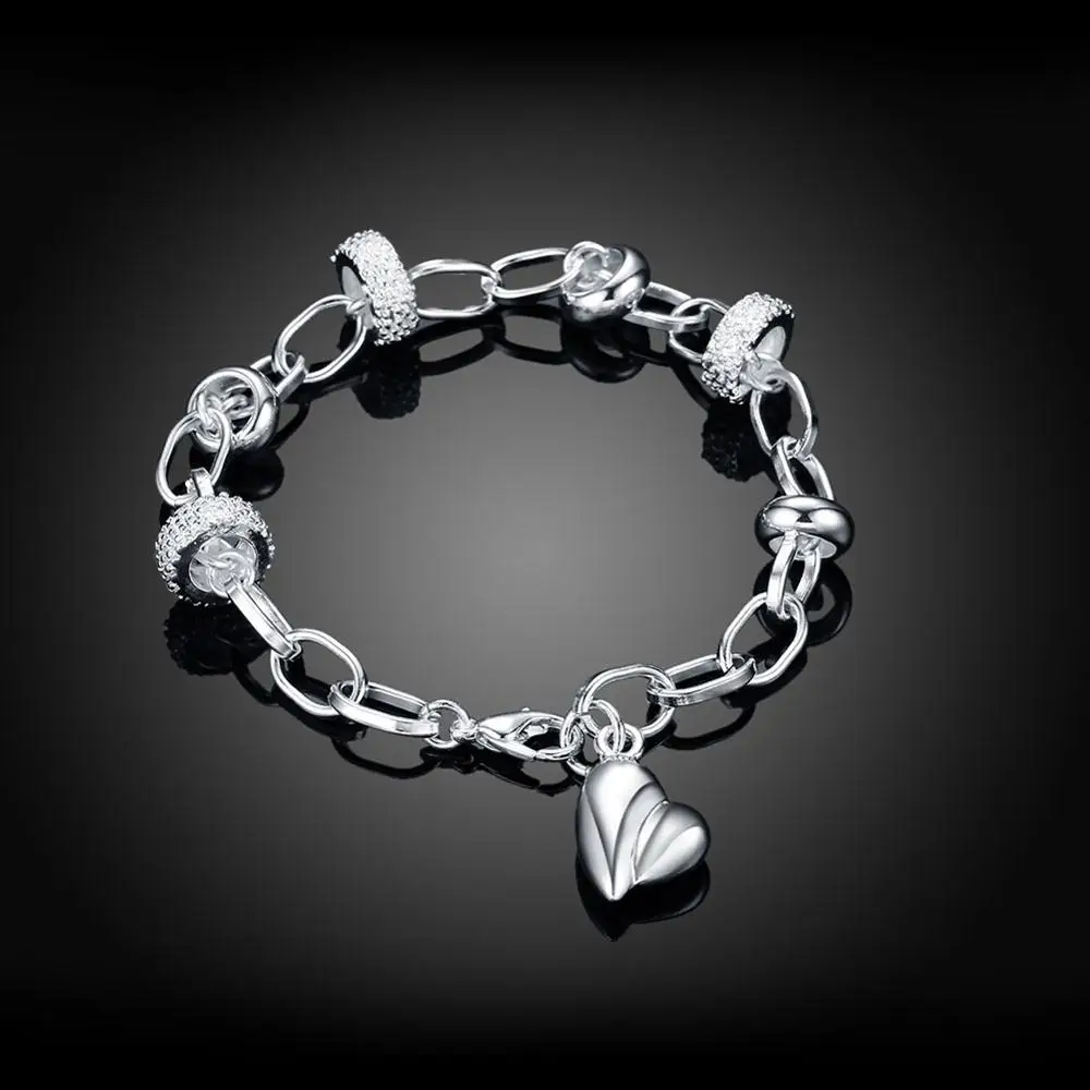 High Quality Silver Snake Chain Jewelry Bracelet 925 Silver Large Small Beads Beaded Heart-shaped bracelet silver chain bracelet
High Quality Silver Snake Chain Jewelry Bracelet 925 Silver Large Small Beads Beaded Heart-shaped bracelet silver chain bracelet