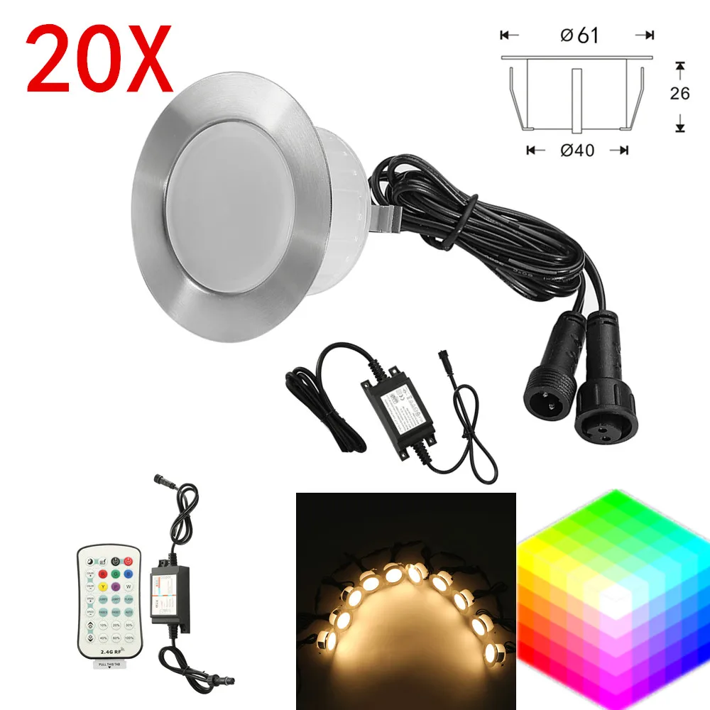 20X 61mm RGBW RGB+Warm White 12V ip67 Waterproof Garden Yard Terrace Kitchen Stair Step LED Deck Rail Soffit Lights String Light
20X 61mm RGBW RGB+Warm White 12V ip67 Waterproof Garden Yard Terrace Kitchen Stair Step LED Deck Rail Soffit Lights String Light