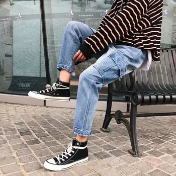 Straight-wash jeans, men's trends, hip hop, bF, baggy dad, Han's retro wing-legged pants.
Straight-wash jeans, men's trends, hip hop, bF, baggy dad, Han's retro wing-legged pants.