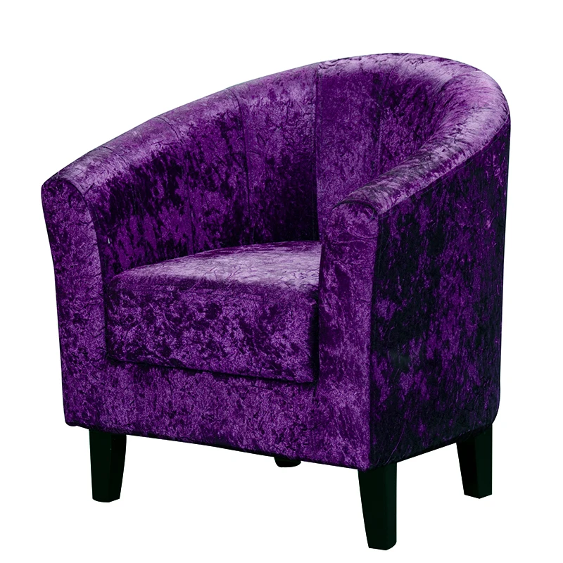 Image Shellhard Luxurious Fabric Tub Chair Armchair Dining Living Room Lounge Home Office Sofa Portable Furniture Purple